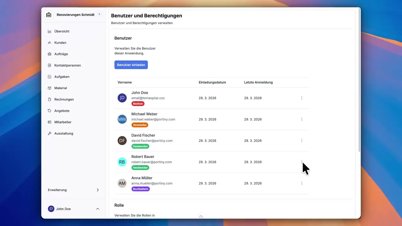 Eigene Rollen & Berechtigungen